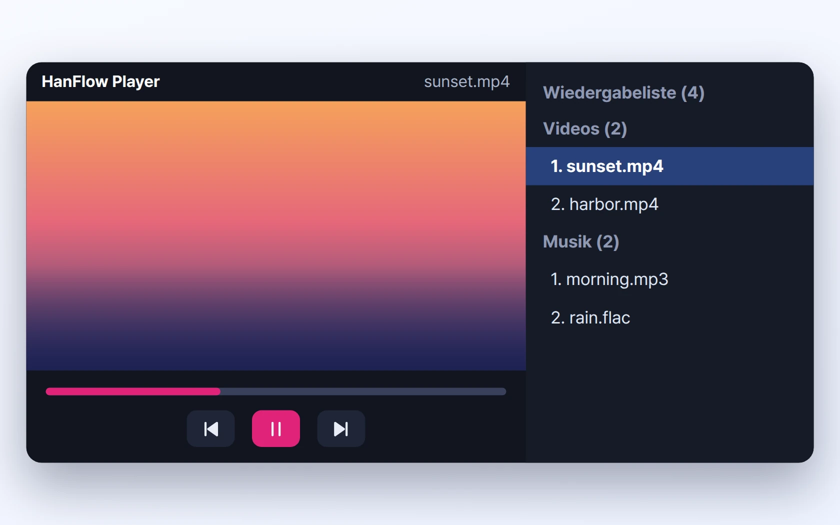 Videos und Musik in einer App